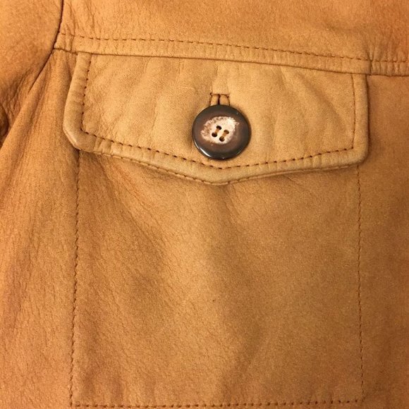 Women's Georgetown Designs Genuine Leather Brown Polyester Lined Coat - Medium - Picture 3 of 6